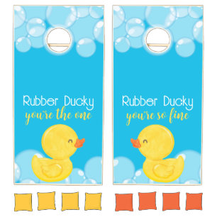 Rubber Duck You're the One Party Yard Cornhole Set