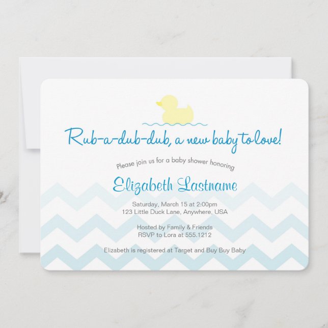 Rubber Duckie Baby Shower Invitation (Front)