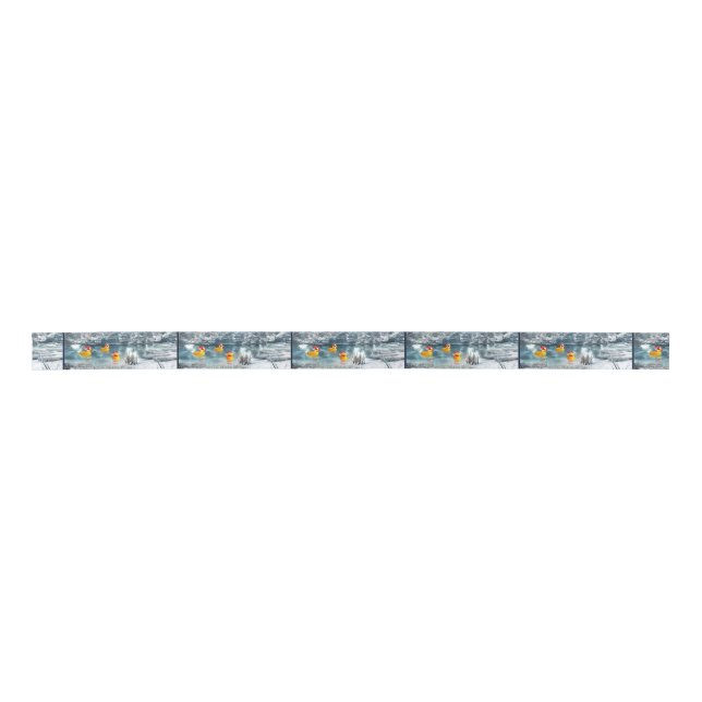 Rubber Duckie Christmas Satin Ribbon (Front)
