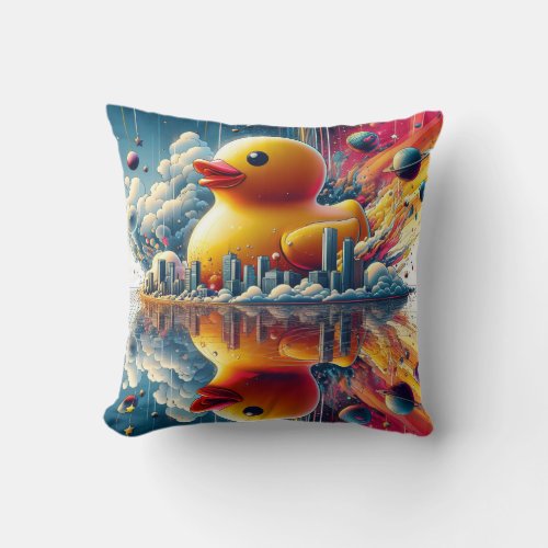 Rubber Duckie Duck  Throw Pillow