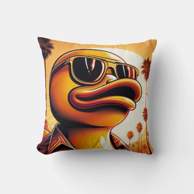 Rubber Duckie Duck  Throw Pillow (Front)