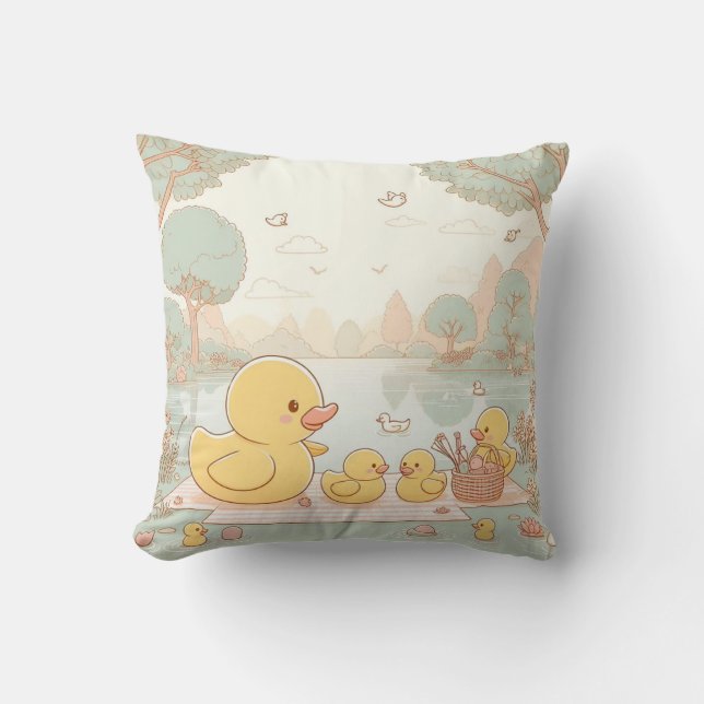 Rubber Duckie Duck  Throw Pillow (Front)
