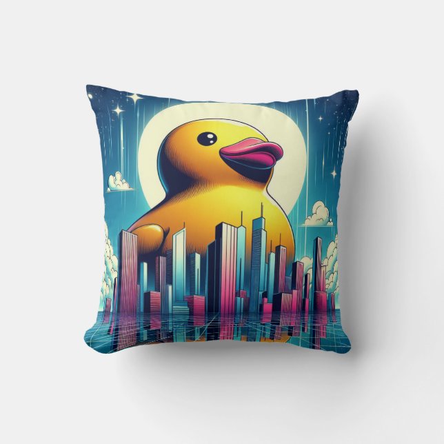 Rubber Duckie Duck  Throw Pillow (Front)