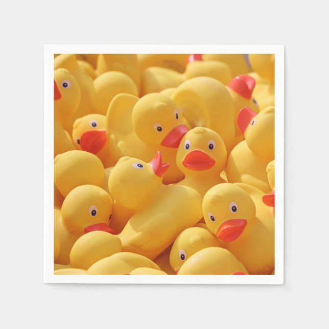 Rubber Duckie Ducky Baby One Year Old Party Napkins (Front)