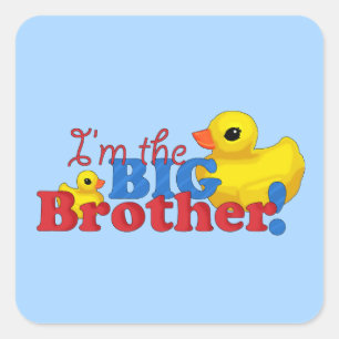 "Rubber Duckies - Big Brother" Square Sticker