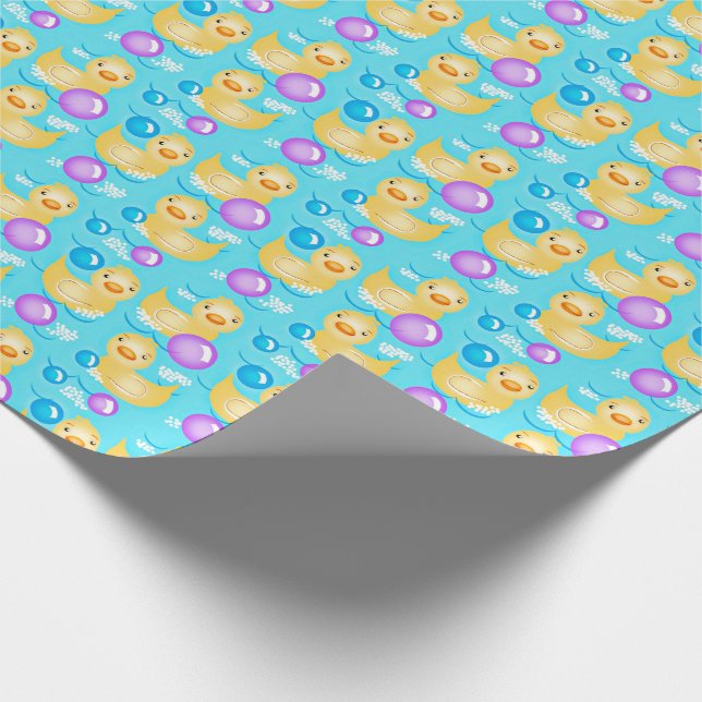 Rubber Duckies & Bubbles Wrapping Paper (Corner)