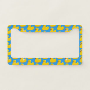 Rubber Duckies Pattern   Quirky Fun Bathtub Friend License Plate Frame