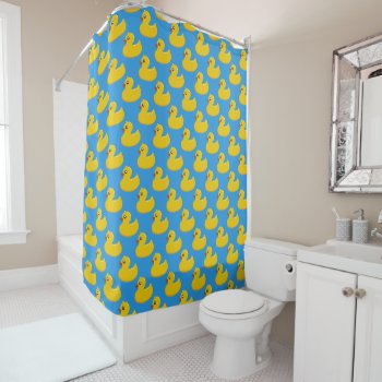 Rubber Duckies Pattern Shower Curtain by jennsdoodleworld at Zazzle