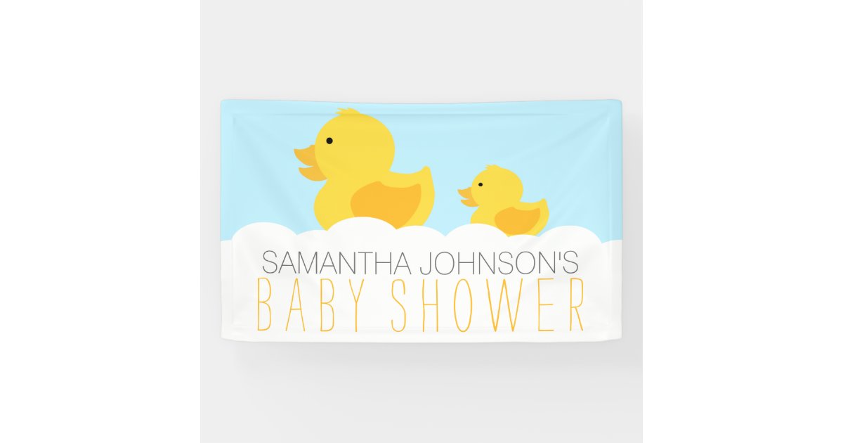Rubber Duckies Yellow Neutral Baby Shower Banner | Zazzle