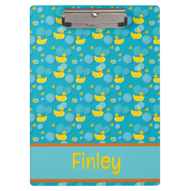 Rubber ducks and bubbles pattern clipboard (Front)