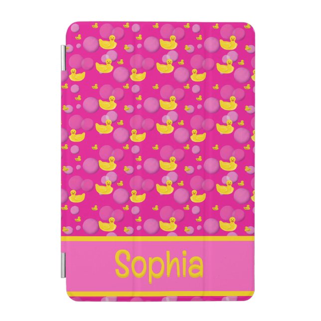 Rubber ducks and bubbles pattern iPad mini cover (Front)