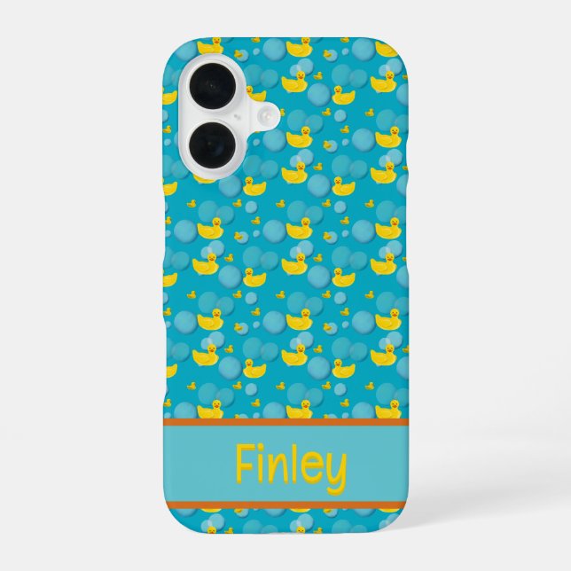 Rubber ducks and bubbles pattern iphone case (Back)