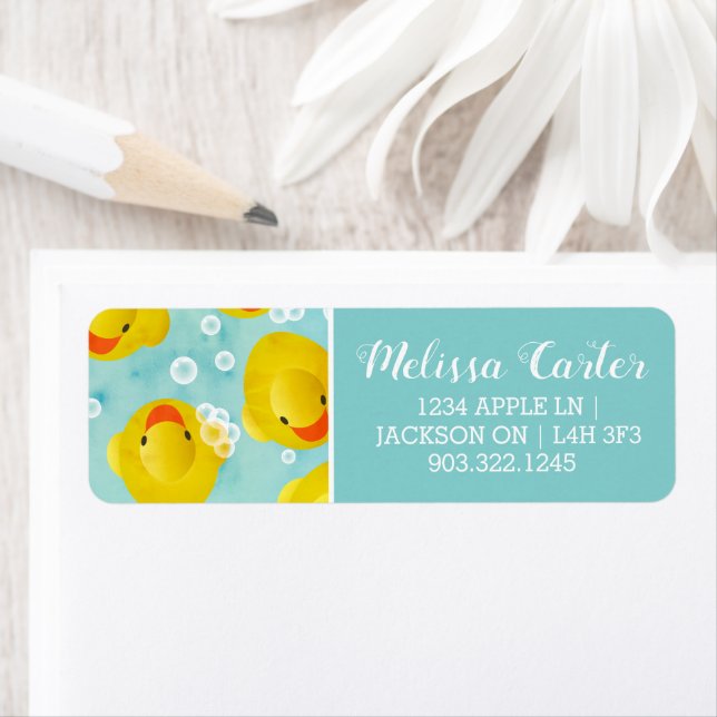 Rubber Ducks Bath Pattern Label (Insitu)