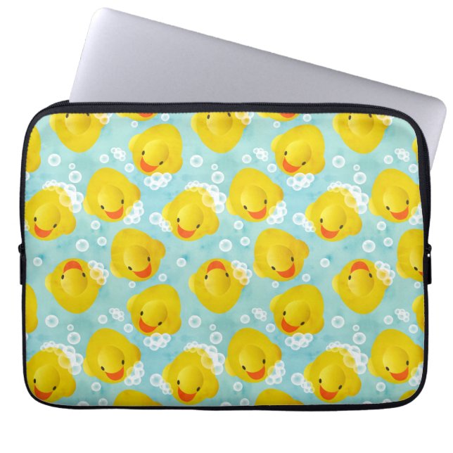 Rubber Ducks Bath Pattern Laptop Sleeve (Front)