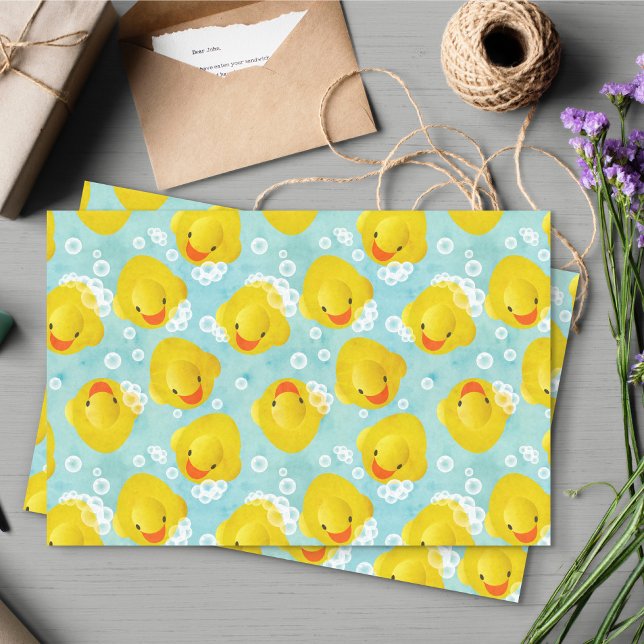 Rubber Ducks Bath Pattern Tissue Paper (Rubber Duckie Tissue Paper)