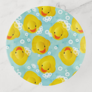 Rubber Ducks Bath Pattern Trinket Tray