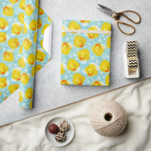Rubber Ducks Bath Pattern Wrapping Paper