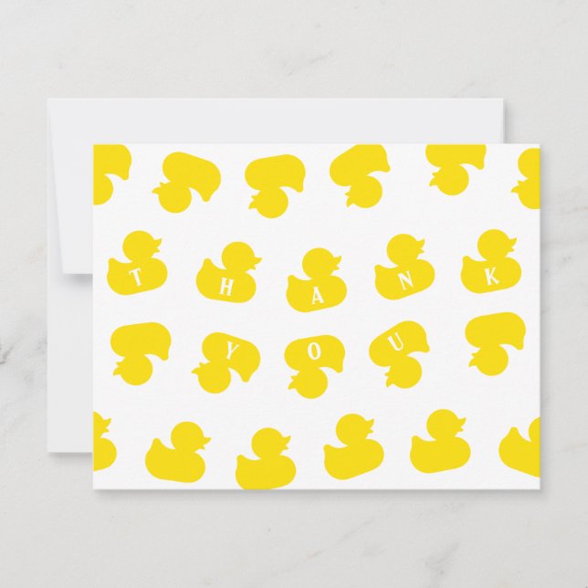 Rubber Ducks in a Row Flat Thank You Card (Front)