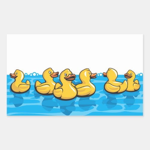 Rubber Ducks in the bath Rectangular Sticker