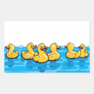 Rubber Ducks in the bath Rectangular Sticker