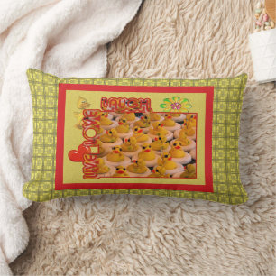Rubber Ducks Inspirational Lumbar Pillow