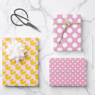 Rubber Ducks Matching Patterns Wrapping Paper Sheets