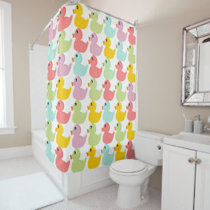 Rubber ducks shower curtain