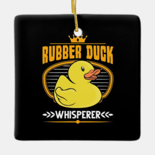 Rubber Ducks Whisperer Ceramic Ornament