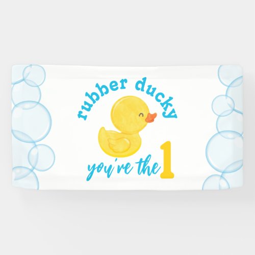 Rubber Ducky 1st Birthday Party Banner