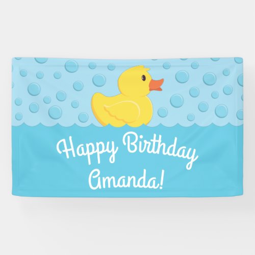 Rubber Ducky 1st Birthday Party Kids Baby Banner