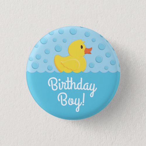 Rubber Ducky 1st Birthday Party Kids Baby Button