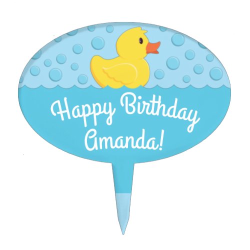 Rubber Ducky 1st Birthday Party Kids Baby Cake Topper