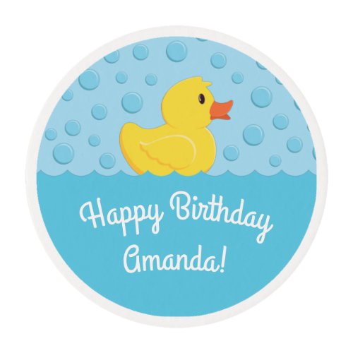 Rubber Ducky 1st Birthday Party Kids Baby Edible Frosting Rounds