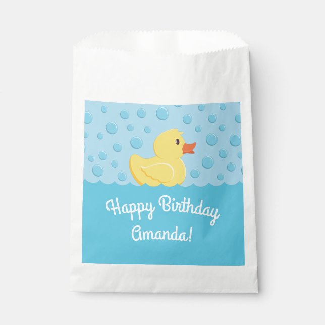 Rubber Ducky 1st Birthday Party Kids Baby Favor Bag (Front)