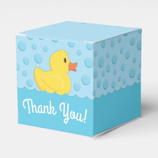 Rubber Ducky 1st Birthday Party Kids Baby Favor Boxes (Front Side)