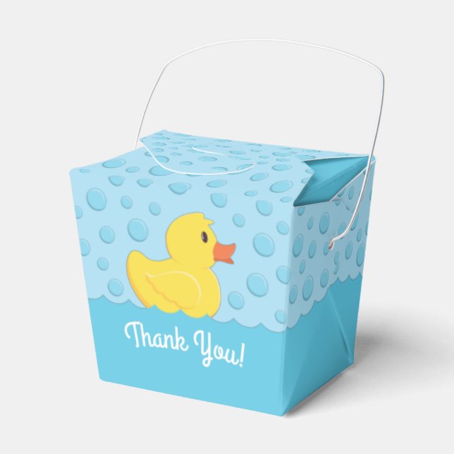 Rubber Ducky 1st Birthday Party Kids Baby Favor Boxes (Front Side)
