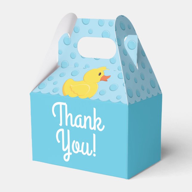 Rubber Ducky 1st Birthday Party Kids Baby Favor Boxes (Front Side)