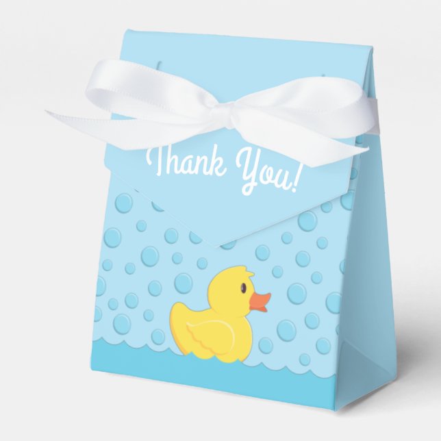 Rubber Ducky 1st Birthday Party Kids Baby Favor Boxes (Front Side)