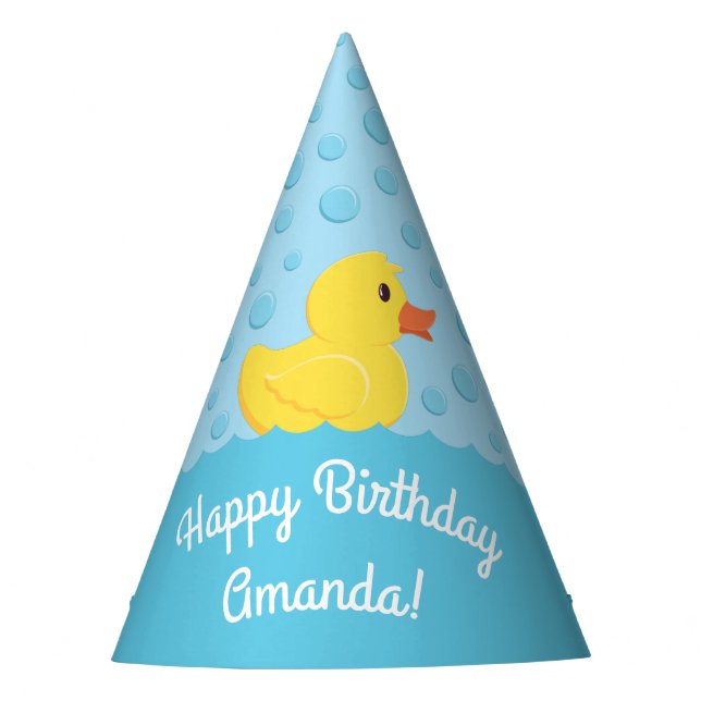 Rubber Ducky 1st Birthday Party Kids Baby Hat (Front)