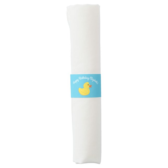 Rubber Ducky 1st Birthday Party Kids Baby Napkin Bands (Front)