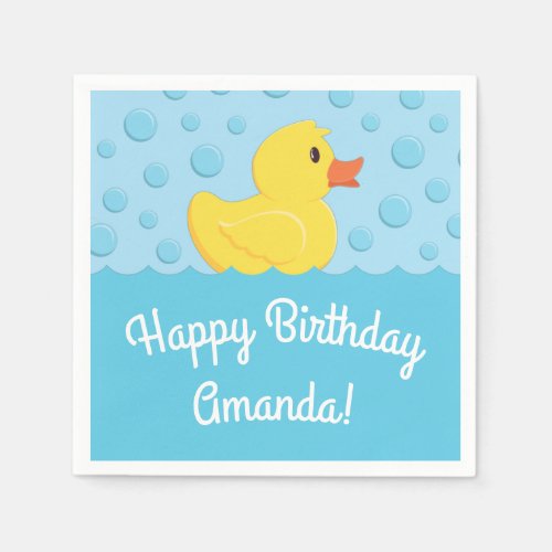 Rubber Ducky 1st Birthday Party Kids Baby Napkins