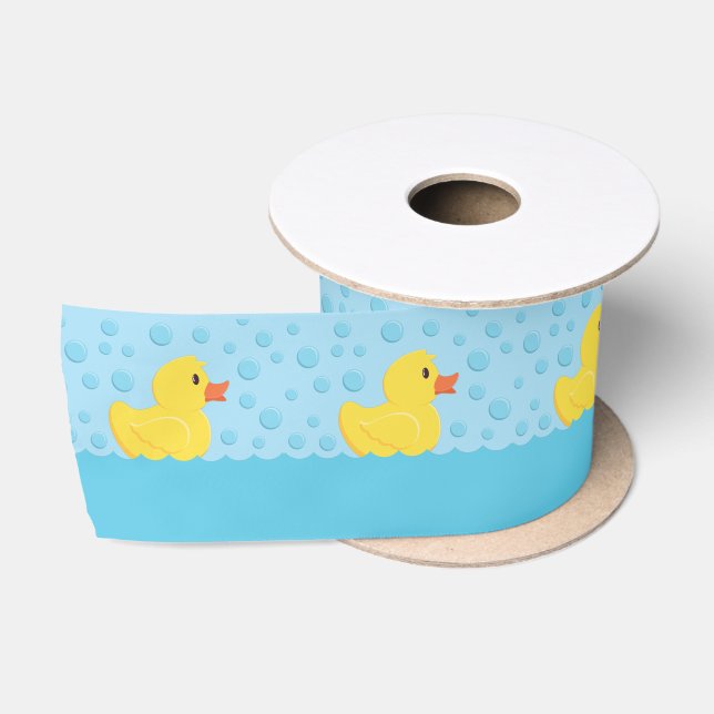Rubber Ducky 1st Birthday Party Kids Baby Satin Ribbon (Spool)