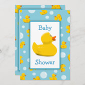 Rubber Ducky and Bubbles Theme Baby Shower Invitation (Front/Back)