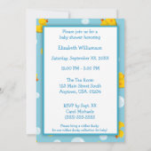 Rubber Ducky and Bubbles Theme Baby Shower Invitation (Back)