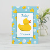 Rubber Ducky and Bubbles Theme Baby Shower Invitation (Standing Front)