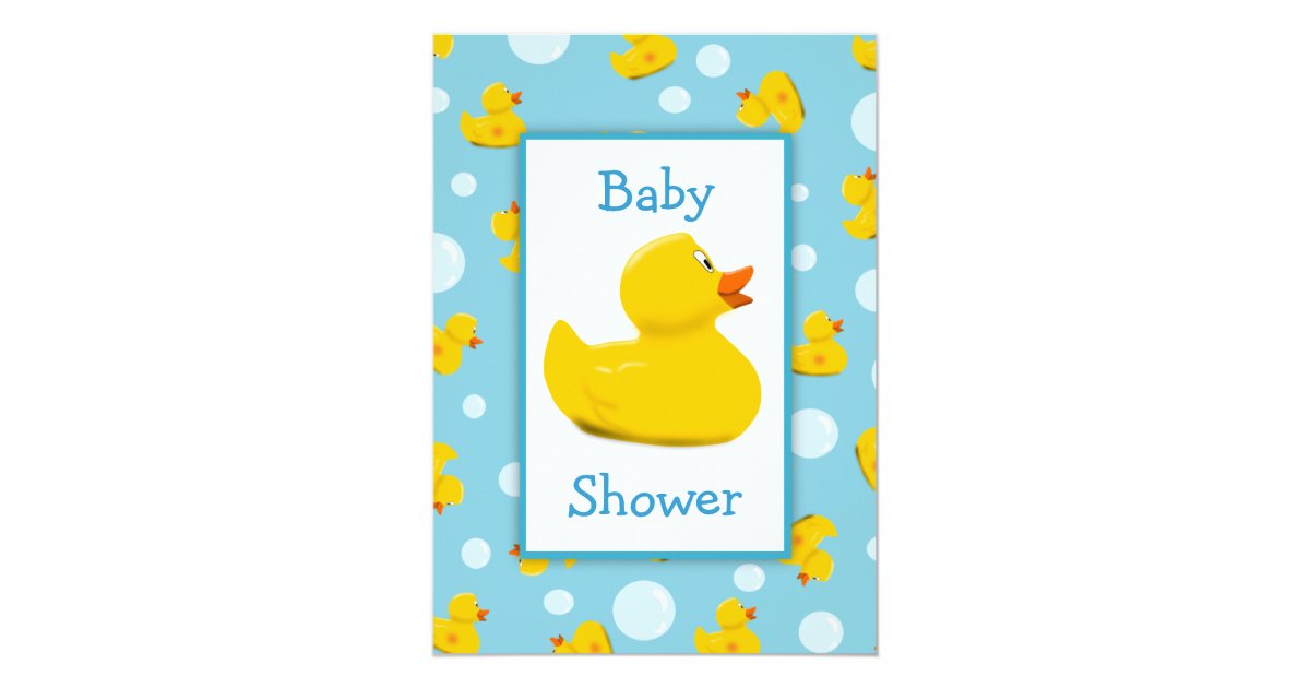 Rubber Ducky And Bubbles Theme Baby Shower Invitation Zazzle