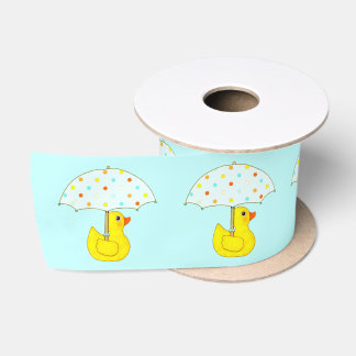 Rubber Ducky Baby Duckling Umbrella Satin Ribbon