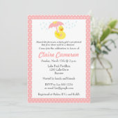 Rubber Ducky Baby Girl Shower invite - customize (Standing Front)