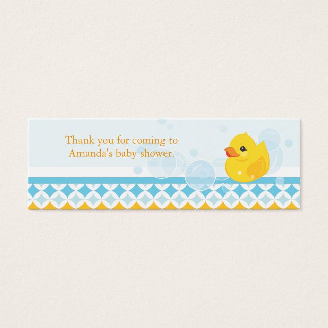Rubber Ducky Baby Shower Favor Tag (Front)