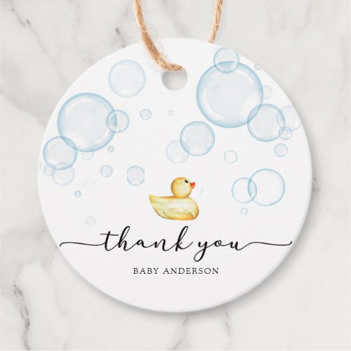 Rubber Ducky Baby Shower Favor Tags